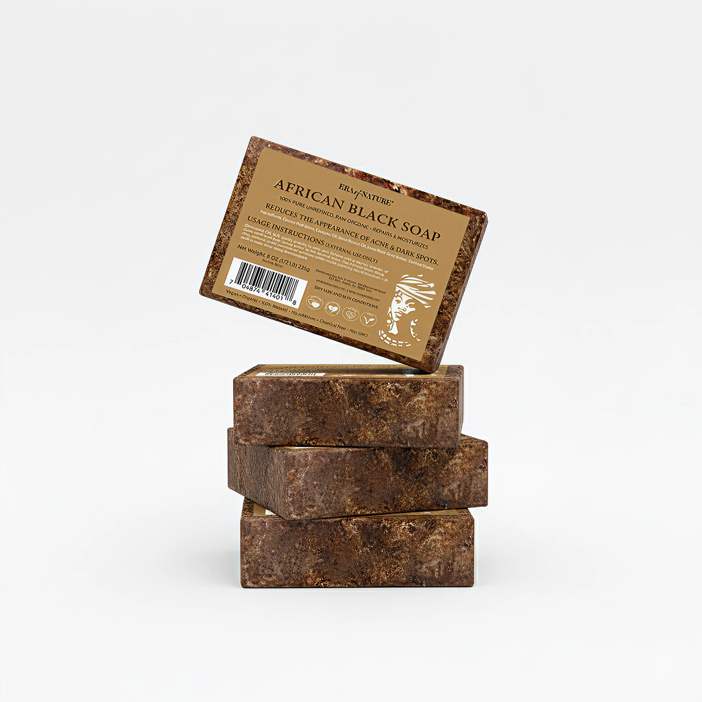 African Black Soaps (8oz) 4 – Bar Bundle – Buy 3, Get 1 FREE
