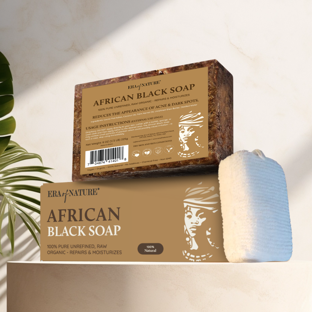 African Black Soaps (8oz) 4 – Bar Bundle – Buy 3, Get 1 FREE