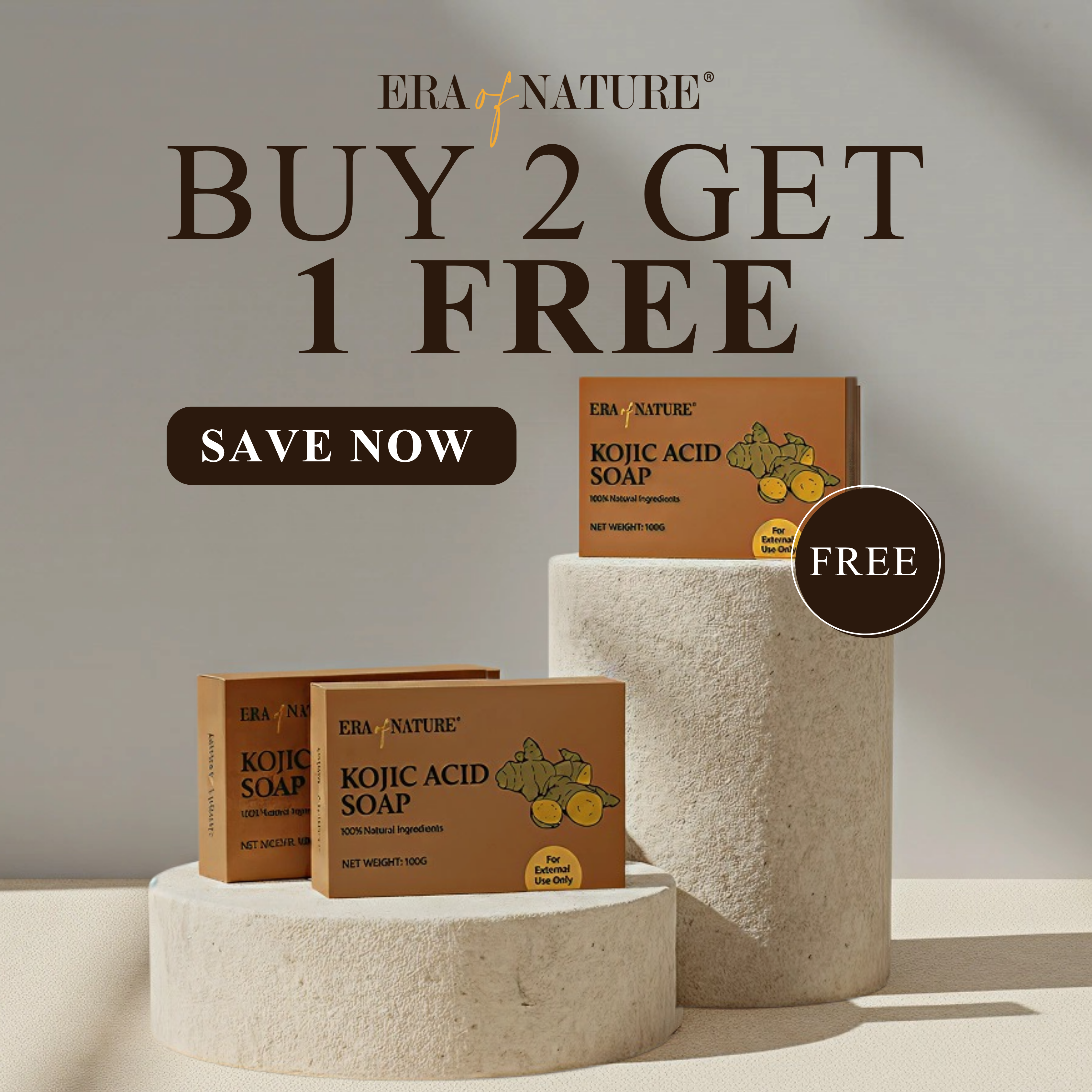 Kojic Acid Soap 3-Bar Bundle – Buy 2, Get 1 FREE